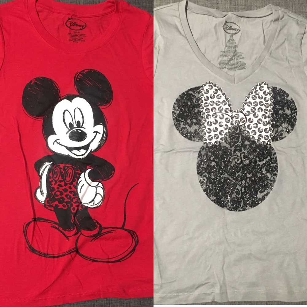Mickey & Minnie Disney T-shirts (Size S - Juniors)